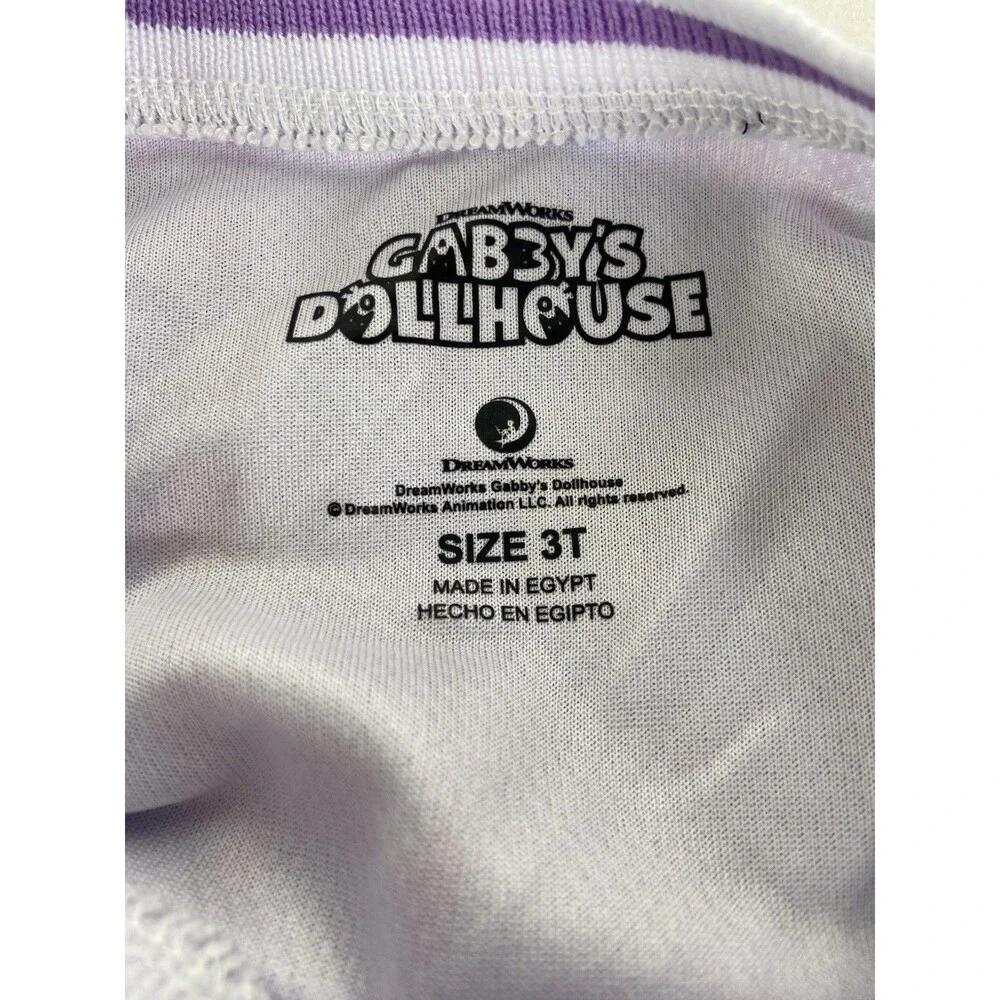 Gabby's Dollhouse Striped Purple Jersey Shirt Dress Toddler Girls Size 3T